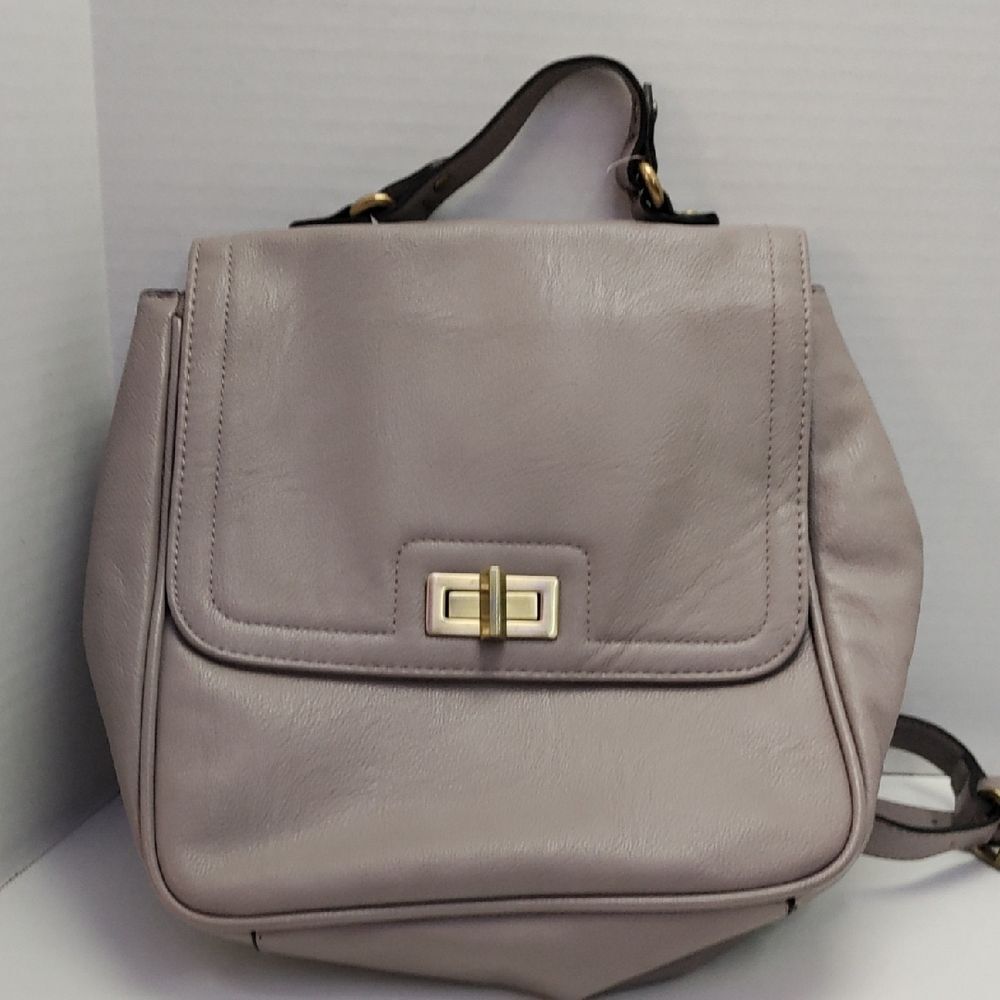 Merona Elegant Gray Leather Women's Back Pack 10X10X4.5